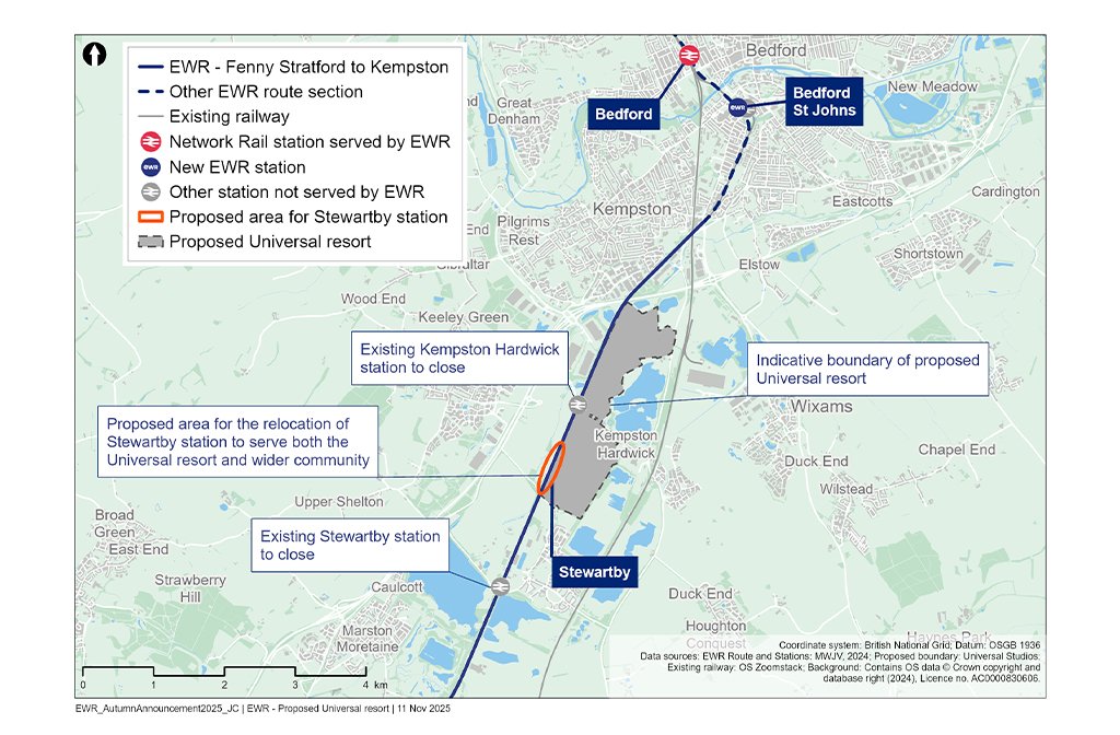 Read more about the article Universal Studios United Kingdom Could Get Trains “Within The First Few Years” From East West Rail